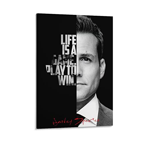 ACIDI Leinwand Wandkunst Malerei 60 * 90cm Harvey Specter Motivationszitate, Wandkunst, Raumdekoration für Teenager-Mädchen, Wandmalerei, Badezimmer, Heimdekoration, Küche, Wandkunst Kein Rahmen von ACIDI