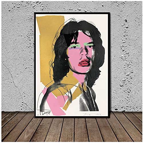 ACIDI Leinwandbild 30 * 50cm Mick Jagger Andy Warhols Drucken Bilderbilder für Wohnzimmer Schlafzimmer Dekor Kein Rahmen von ACIDI