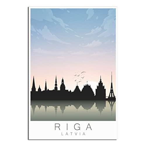 ACIDI Leinwandbild 50 * 70cm Riga Lettonia Sunset Posters e stampe d'arte murale Arredamento moderno per la casa per camera da letto familiare Senza Cornice von ACIDI