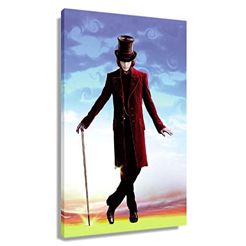 ACIDI Leinwandbild 60*90cm Willy Wonka Johnny Deppative poster e stampe d'arte murale arredamento moderno per la casa da letto familiare Senza Cornice von ACIDI