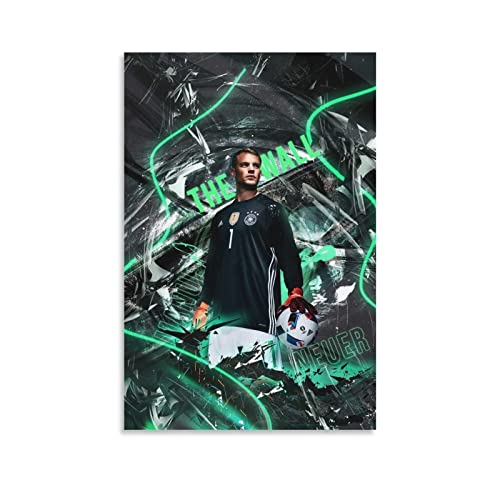 ACIDI Leinwandposter 60 * 90cm Manuel Neuer Wandkunst Raumdekoration für Teenager Mädchen Wandbilder Heimdekoration Küche Kein Rahmen von ACIDI