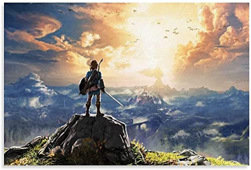 ACIDI Malerei auf Leinwand 50 * 70cm Spielposter The Legend of Zelda Breath of The Wild Poster und Bilddruck, modernes Familienschlafzimmer-Dekorposter Kein Rahmen von ACIDI