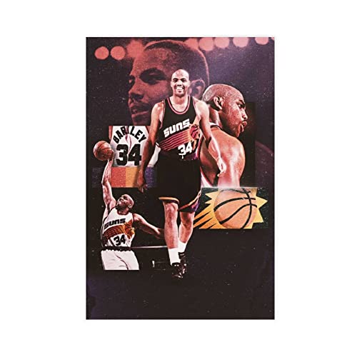 ACIDI Malerei auf Leinwand 60 * 90cm Charles Barkley Poster Basketball 9 Wandkunst Gemälde Bild für Zuhause Wohnzimmer Dekor Kein Rahmen von ACIDI