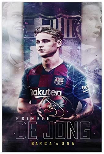 ACIDI Malerei auf Leinwand 60 * 90cm Frenkie De Jong Fußballspieler Persönliches Foto Kunst Dekor Druck Bild Gemälde für Wohnzimmer Schlafzimmer Dekoration Kein Rahmen von ACIDI