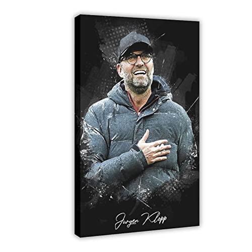 ACIDI Malerei auf Leinwand 60 * 90cm Legendärer Fußballstar Jürgen Klopp abstraktes Sportposter, Leinwandposter, Schlafzimmer-Dekoration, Sportlandschaft, Büro, Raumdekoration Kein Rahmen von ACIDI