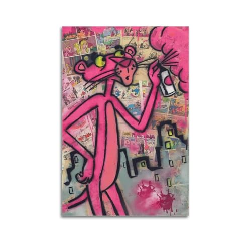 ACIFHGUE Graffiti-Poster mit pinkem Panther, dekoratives Gemälde, Leinwand, Wandposter und Kunstdruck, modernes Familienschlafzimmer, Dekorposter, 30 x 45 cm ACIFHGUE Graffiti-Poster mit pinkem Panther, dekoratives Gemälde, Leinwand, Wandposter und Kunstdruck, modernes Familienschlafzimmer, Dekorposter, 30 x 45 cm von ACIFHGUE