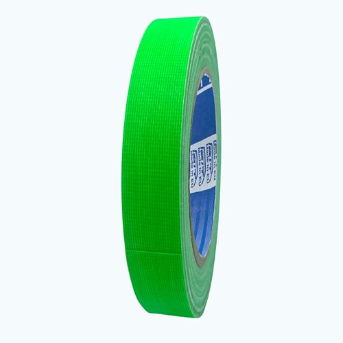 ACIT 25 m x 19 mm Fluoreszierendes Gewebeband (Sonnen-, Hitze- und Wasserbeständigkeit), verstärktes Gewebeband, Duct Tape, Gaffer, American Fluoreszierendes Gewebeband, fluoreszierendes Klebeband von ACIT