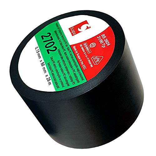 Acit Scapa 2702 Isolierband Pvc, 25 m lang x 50 mm hoch, grau-Giallo-Bianco-schwarz, 48 Stück von ACIT