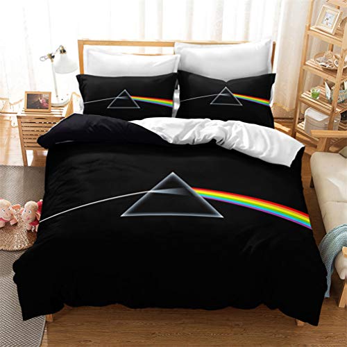 ACJIA 3D Pink Floyd Bettbezug Printed Bettwäsche Sets, 3 Stück mit weichen Mikrofaser 1 Bettbezug, 2-teilig,135x200cm von ACJIA