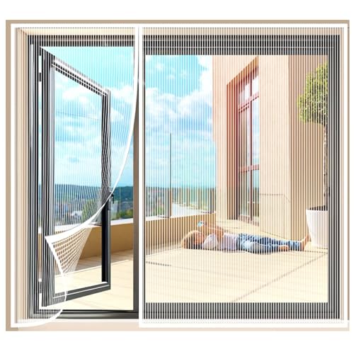 Fliegengitter BalkonFenster,Weiß 160x185cm Magnetische FliegengitterFenster,Magnet Fliegengitter Fenster Insektenschutz,selbstversiegelnde NetzgitterFenster mit Magneten Fliegengitter BalkonFenster,Weiß 160x185cm Magnetische FliegengitterFenster,Magnet Fliegengitter Fenster Insektenschutz,selbstversiegelnde NetzgitterFenster mit Magneten von ACJSDGL