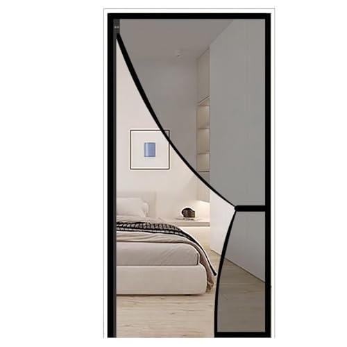 Magnetischer Türvorhang 90x200cm Magnetischer Fliegenvorhang Moskitonetz, Insektenschutz, Fliegengitter Magnetvorhang für Balkontür Kellertür Terrassentür,Schwarz von ACJSDGL