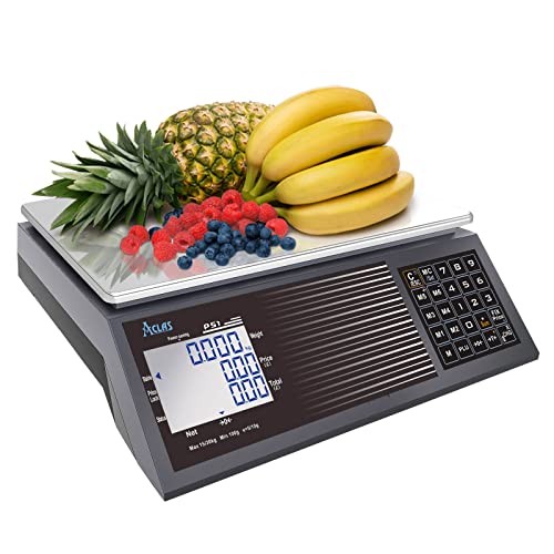 "ACLAS Marktwaage Waage 30Kg 10g Kontrollwaage Geeichte Ladenwaage - mit Dual LCD-Display Industrie Preiswaage Digitale f?¡ì1r Lebensmittel, Fleisch, Feinkost, Obstmarkt" von ACLAS