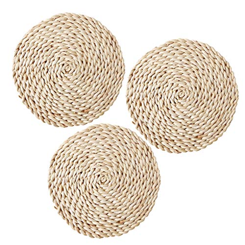 ACMEDE 3er Runden Platzsets Maisstroh Tischset Schüssel Pad Tee-Set Pad Isolierung Topf Matte Ideal für Küche,Party,Hochzeit usw von ACMEDE