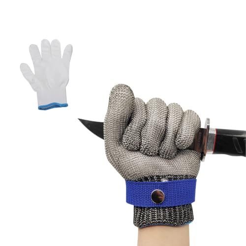 ACMEDE Schnittfeste Handschuhe Edelstahl Draht Metall Mesh Arbeitshandschuhe Herren Damen Schnittschut zhandschuhe mit Stufe 5 Schutz Küche Kettenhandschuh Metzger Handschuh ACMEDE Schnittfeste Handschuhe Edelstahl Draht Metall Mesh Arbeitshandschuhe Herren Damen Schnittschut zhandschuhe mit Stufe 5 Schutz Küche Kettenhandschuh Metzger Handschuh von ACMEDE