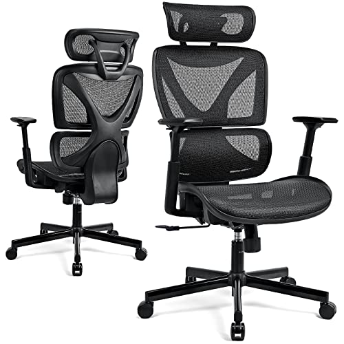 ACMELIFE Bürostuhl - Ergonomischer Schreibtischstuhl Chefsessel Computerstuhl mit Verstellbarer Kopfstütze Lendenwirbelstütze Atmungsaktive Netzrückenlehne und Sitzfläche bis 150KG | 330LB Belastbar ACMELIFE Bürostuhl - Ergonomischer Schreibtischstuhl Chefsessel Computerstuhl mit Verstellbarer Kopfstütze Lendenwirbelstütze Atmungsaktive Netzrückenlehne und Sitzfläche bis 150KG | 330LB Belastbar von ACMELIFE