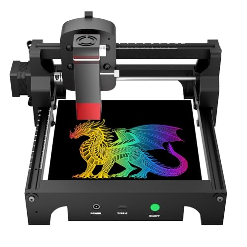ACMER S1 Mini Laser Graviermaschine 2,5W, Desktop Lasergravur Maschine mit 0,04 mm Präzision, hohe Gravurgeschwindigkeit von 10000 mm/min, Laser Cutter Arbeitsbereich 130 x 130 mm von ACMER