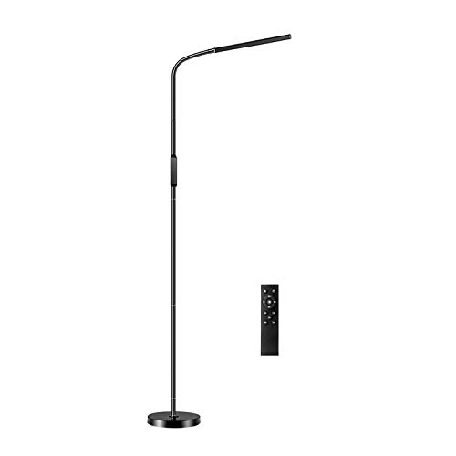 ACMHNC Stehlampe LED Dimmbar Stehleuchte Mit Fernbedienung,10W LED Standleuchte Touch Schwanenhals Leselampe für Wohnzimmer,Schlafzimmer,Arbeitszimmer,Büro,5 Farbtemperatur,5 Helligkeitsstufen,Schwarz von ACMHNC