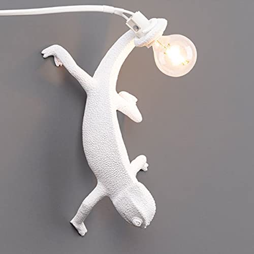 ACMHNC Gecko Kinder Wandleuchte Mit Stecker Und Schalter, Creative Tier Weiß Wandlampe Innen Für Wohnzimmer Schlafzimmer Kinderzimmer Dekorative Harz Wandbeleuchtung, E12,B von ACMHNC