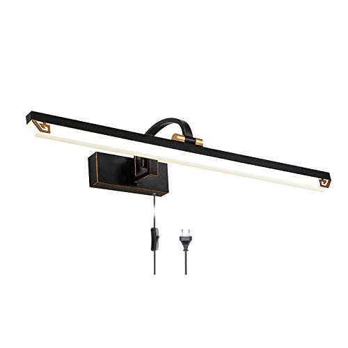 ACMHNC LED Badezimmer Spiegelleuchte Mit Stecker Und Kabel, IP44 Vintage Badleuchte Mit Schalter, Schwarz Antik Spiegellampe Bad Wandleuchte 4000K Schminklicht Für Spiegel Schminktisch,56cm/11w ACMHNC LED Badezimmer Spiegelleuchte Mit Stecker Und Kabel, IP44 Vintage Badleuchte Mit Schalter, Schwarz Antik Spiegellampe Bad Wandleuchte 4000K Schminklicht Für Spiegel Schminktisch,56cm/11w von ACMHNC