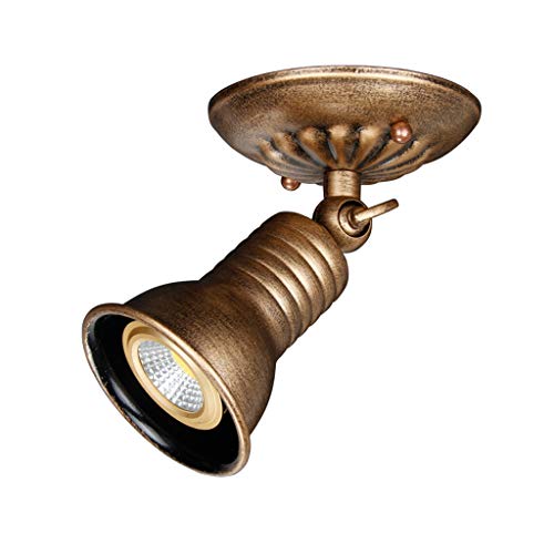 ACMHNC LED Deckenspot Retro Deckenlampe Vintage Industrial, Rustikal Wandleuchte Küche Bronze Wandspot Aus Metall, Fassung: E27 Max.40W, Schwenkbar Spotleuchte für Flur Schlafzimmer,Warmes Licht von ACMHNC