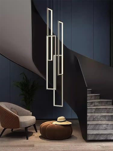 ACMHNC LED Pendelleuchte, Modern Pendelleuchte Treppenhaus Hoehenverstellbar, 4-Flammig Treppenhaus Hängelampe aus Aluminium, Minimalistisch Treppe Hängeleuchte,60 X 20 cm,Warmweiße ACMHNC LED Pendelleuchte, Modern Pendelleuchte Treppenhaus Hoehenverstellbar, 4-Flammig Treppenhaus Hängelampe aus Aluminium, Minimalistisch Treppe Hängeleuchte,60 X 20 cm,Warmweiße von ACMHNC