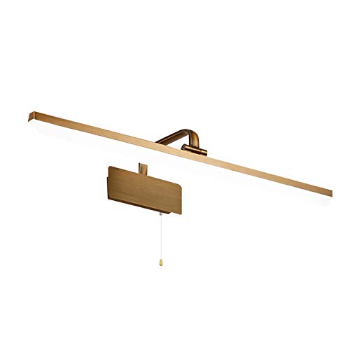 ACMHNC LED Retro Spiegelleuchte Badezimmer Mit Schalter, Braune Bronze Badlampe Vintage Spiegellampe Bad Mit Einstellbar Lampenschirm, Wandleuchte Innen IP44,4000K Schminklicht Schminktisch,51cm/10w von ACMHNC