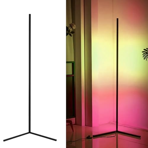 ACMHNC LED Stehlampe Wohnzimmer, 140cm Ecklampe RGB stehlampe Dimmbar mit fernbedienung, Ambientebeleuchtung Eck Stehleuchte für Schlafzimmer, Spielzimmer, zimmer Deko von ACMHNC