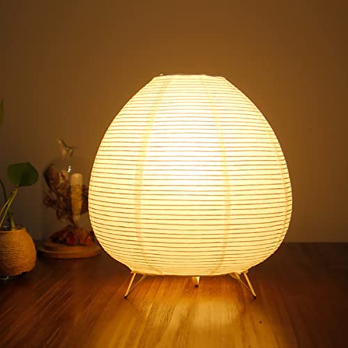 ACMHNC Reispapier Lampe Retro Reispapier Nachttischlampe mit Weiß Schirm Japanische lampe, Schlafzimmer Tischleuchte, E14 Fassung Max.25W, 1,8 Meter kabel, Papierlampe Wohnzimmer Deko Lampe, H 23cm ACMHNC Reispapier Lampe Retro Reispapier Nachttischlampe mit Weiß Schirm Japanische lampe, Schlafzimmer Tischleuchte, E14 Fassung Max.25W, 1,8 Meter kabel, Papierlampe Wohnzimmer Deko Lampe, H 23cm von ACMHNC