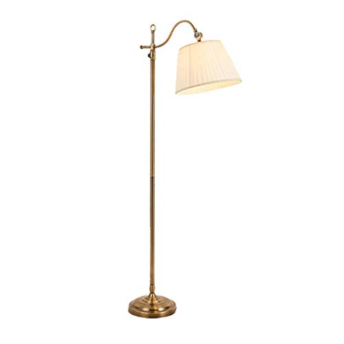 ACMHNC Stehlampe Wohnzimmer, Minimalistisch Moderne LED Stehleuchte Mit Stofflampenschirm, Metall E27 Standleuchte für Schlafzimmer,Büro,Leseleuchte Bodenlampe Wohnzimmerlampe,Golden von ACMHNC