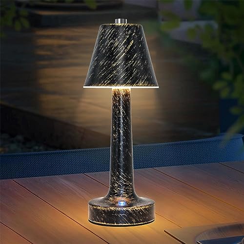 Tischleuchte Kabellos Vintage, LED kleine Akku Tischlampe Touch Dimmbar Warmweiß Tischleuchte Aufladbar ohne kabel Bronze Nachttischlampe Batteriebetrieben, für Esstisch Restaurant,Schlafzimmer von ACMHNC