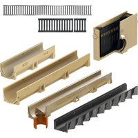 ACO - Self ® Entwässerung Baukasten Rinne Stegrost Rinnenkörper mit Stegrost Stahl vz. 0,5 m von ACO