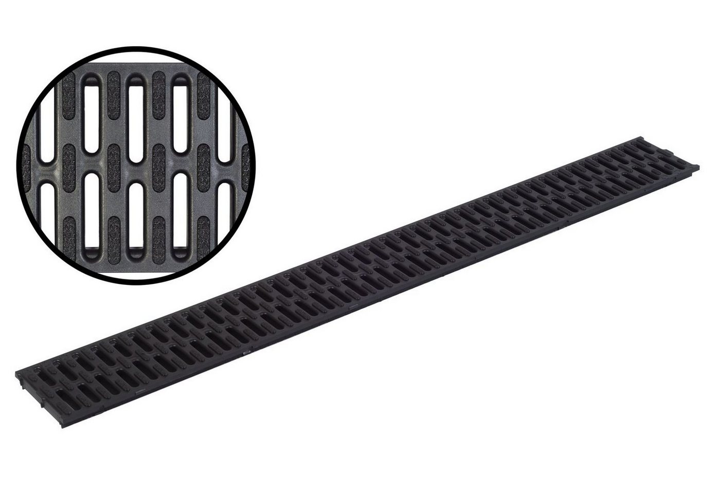 ACO Severin Ahlmann GmbH & Co. KG Entwässerungsrinne Stegrost Microgrip Kunststoff Länge: 100 cm - Breite: 11,8 cm, 1-St. von ACO Severin Ahlmann GmbH & Co. KG