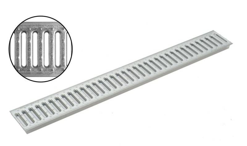 ACO Severin Ahlmann GmbH & Co. KG Entwässerungsrinne Stegrost Stahl verzinkt Länge: 100 cm - Breite: 13 cm, 1-St., Für ACO Self Entwässerungsrinne 1980-1996 J. + Selflook 1996-2011 J. von ACO Severin Ahlmann GmbH & Co. KG