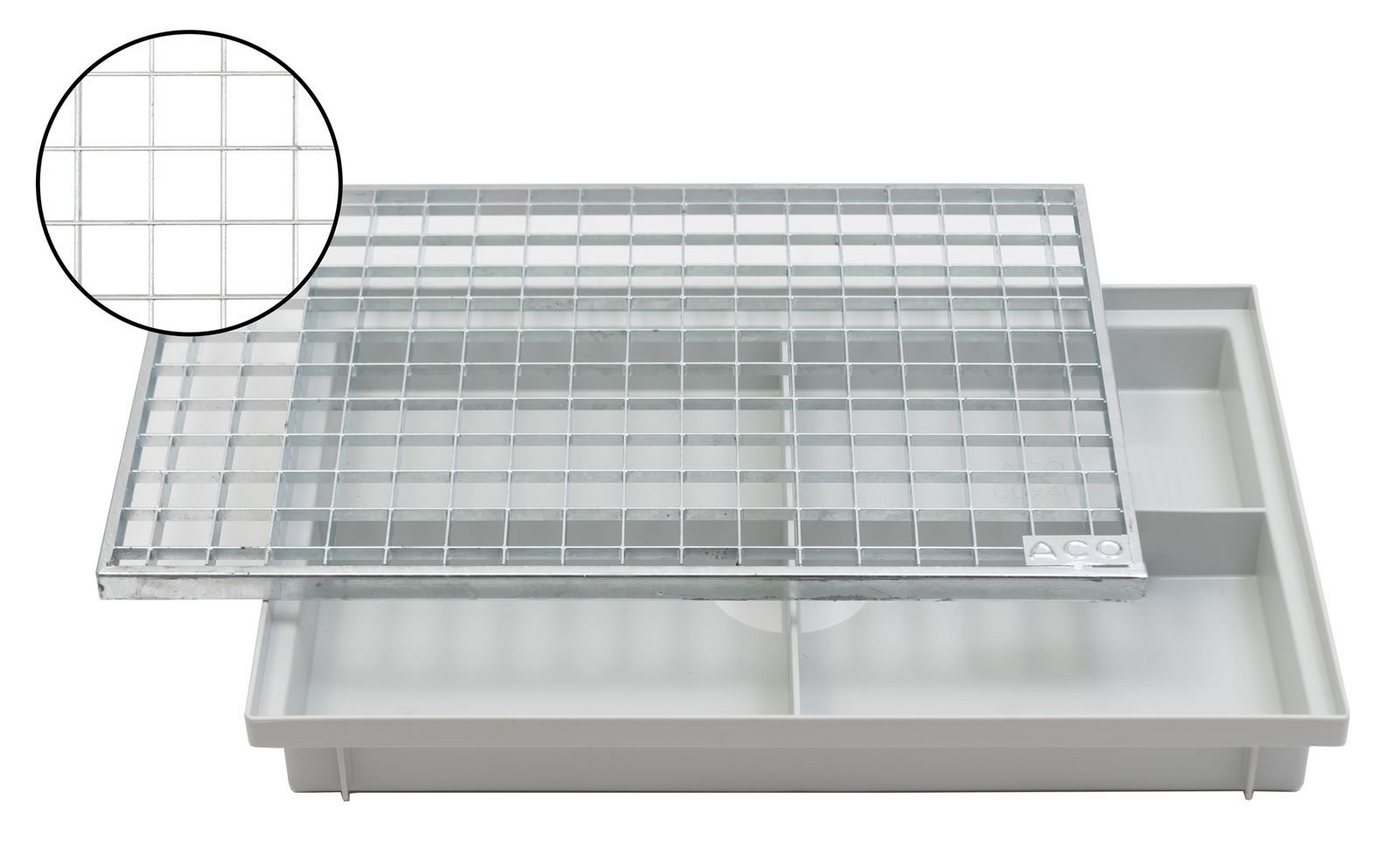 Fußmatte ACO 60x40cm Schuhabstreifer Gitterrost mit Bodenwanne Vario Light Schuhabtreter Fußmatte, ACO Severin Ahlmann GmbH & Co. KG, rechteckig, Höhe: 20 mm, einfache Montage für Selbstbau von ACO Severin Ahlmann GmbH & Co. KG