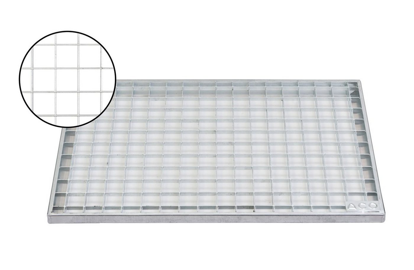 Fußmatte ACO 60x40x2cm Maschenrost 30/30 Gitterrost Eingangsrost Normrost Abstreifer Rost verzinkt, ACO Severin Ahlmann GmbH & Co. KG, rechteckig, Höhe: 20 mm, widerstandsfähig und langlebig, robust und begehbar von ACO Severin Ahlmann GmbH & Co. KG