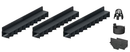 3x1m ACO Hexaline 2.0 Entwässerungsrinne Schlitzaufsatz Kunststoff Ablauf vertikal Bodenrinne Terrassenrinne von ACO Polymer Products