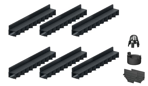 6x1m ACO Hexaline 2.0 Entwässerungsrinne Schlitzaufsatz Kunststoff Ablauf vertikal Bodenrinne Terrassenrinne von ACO Polymer Products