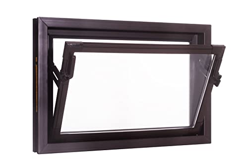 ACO 60cm Nebenraumfenster Kippfenster Einfachglas Fenster braun Kunststofffenster, Größe:60 x 50 cm von ACO