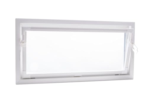 ACO 80cm Nebenraumfenster Kippfenster Isoglasfenster Fenster weiß Kellerfenster, Größe:80 x 40 cm von ACO