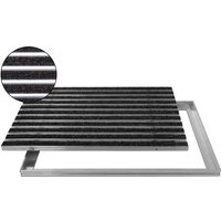 Eingangsmatte 100x50 Rips anthrazit mit alu Rahmen Fußmatte Türmatte Abstreifer Schuhabstreifer - ACO von ACO