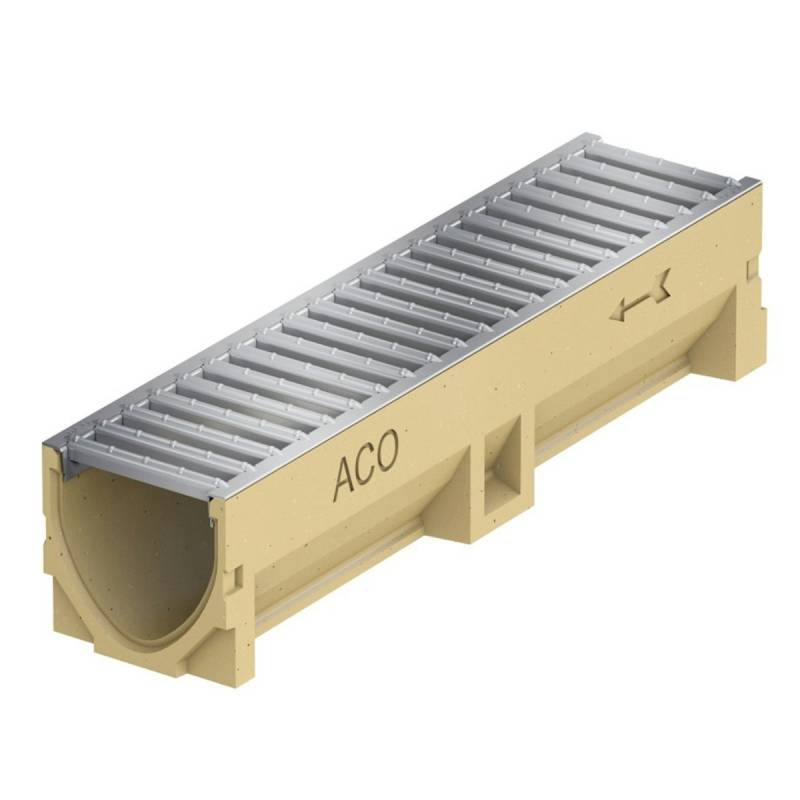 ACO Self® Euroline Entwässerungsrinne inkl. verzinktem Stegrost 0.5 m von ACO