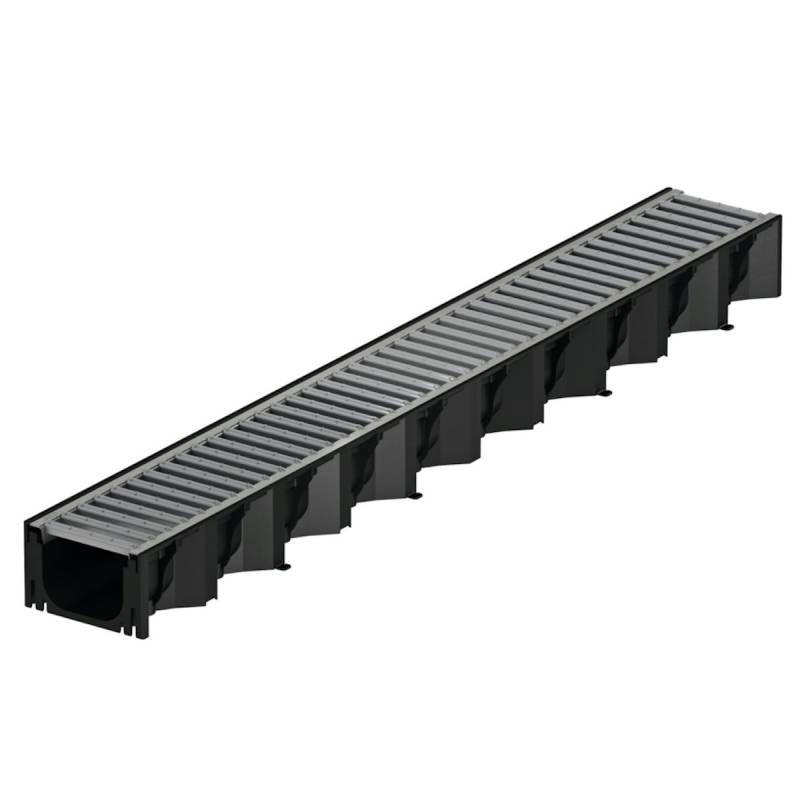 ACO Self® Hexaline 2.0 Entwässerungsrinne inkl. verzinktem Stegrost 1,0 m von ACO