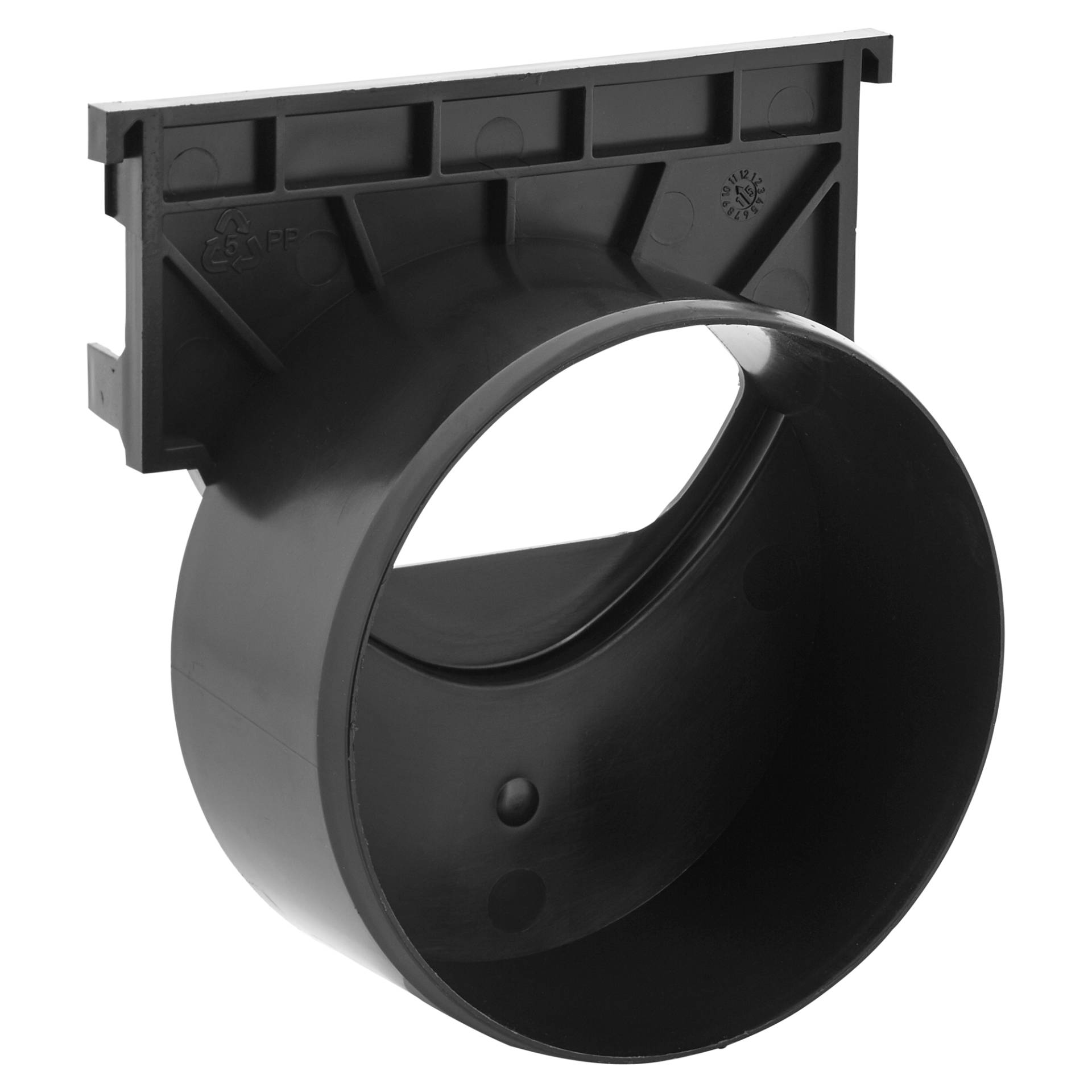 ACO Stirnwand mit Stutzen 'Self® Standardline' schwarz DN 100 von ACO