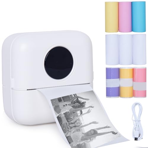 ACOFWENL Mini Drucker Tintenloser Aufkleber Drucker Pocket Mini Thermodrucker Sticker Maker Maschine mit 8 Rollen Endlospapier für Fotojournal, Spaß, Arbeit ACOFWENL Mini Drucker Tintenloser Aufkleber Drucker Pocket Mini Thermodrucker Sticker Maker Maschine mit 8 Rollen Endlospapier für Fotojournal, Spaß, Arbeit von ACOFWENL