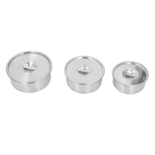 ACOGEDO 3pcs Edelstahl -Mischschüssel Set Wärmedicht Anti -Fall mit Deckel Haushaltsnahrungsmittelzubereitung Aufbewahrung von ACOGEDO