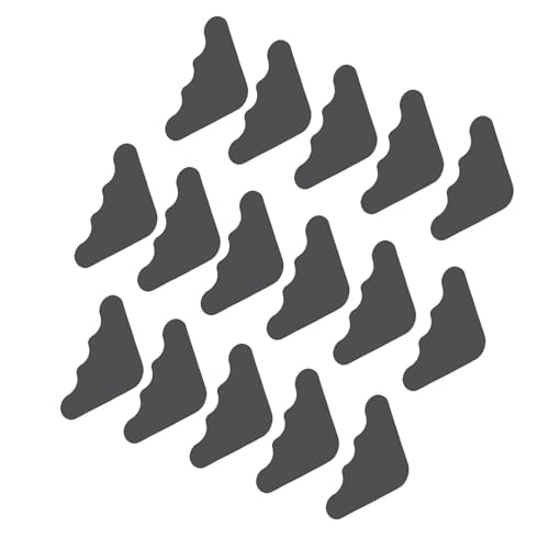 ACOGEDO Anti-Rutsch-Teppichaufkleber-16pcs Doppelseitige Kleberteppichpolster für Sofa- und Tanzmatten-Schwarz, Wiederverwendbares und Waschbares PU-Teppichband für Sichere Stütze ohne Schlupf (BLACK) von ACOGEDO