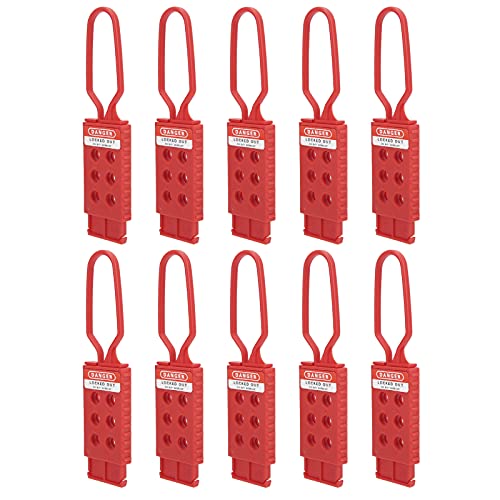 ACOGEDO Sicherheitssperrung HaSP Isolierende Nylon 6 Loch Lock Tagout Vorhängeschloss Rotes Schloss HaSP -Sicherheitsvorhängeschloss für Industrielle Gerätewartung von ACOGEDO