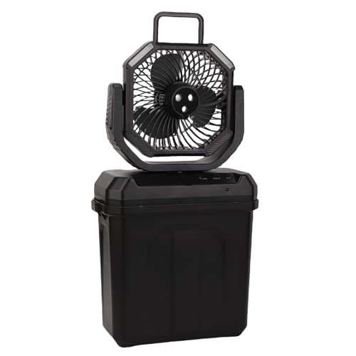 ACOGEDO Tragbarer Misting -Lüfter 6L Bucket LED Light Fernbedienung USB Wieder Aufladbarer Kühllüfter Autokopf Schwarz Schütteln von ACOGEDO
