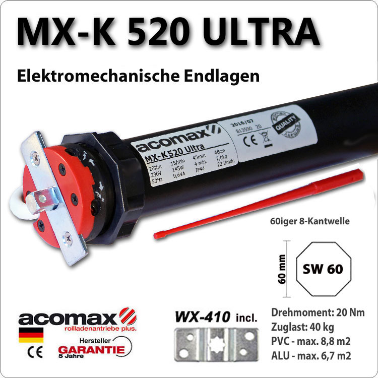 ACOMAX Rohrmotor MX-K 520 Ultra 20Nm - 230V / 50HZ ACOMAX Rohrmotor MX-K 520 Ultra 20Nm - 230V / 50HZ von ACOMAX