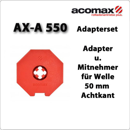 AX-A 550 Adaptersatz 50iger Achtkant-Welle ab 2019 AX-A 550 Adaptersatz 50iger Achtkant-Welle ab 2019 von ACOMAX